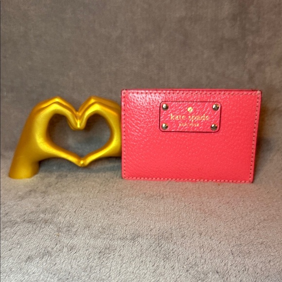 ♠️KATE SPADE♠️Flamingo(Pink/Salmon)Wellesley Graham Cardholder/EUC - Picture 2 of 7